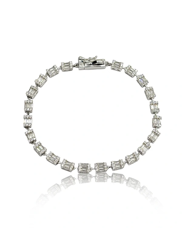 Pulseira riviera fio faca baguetes