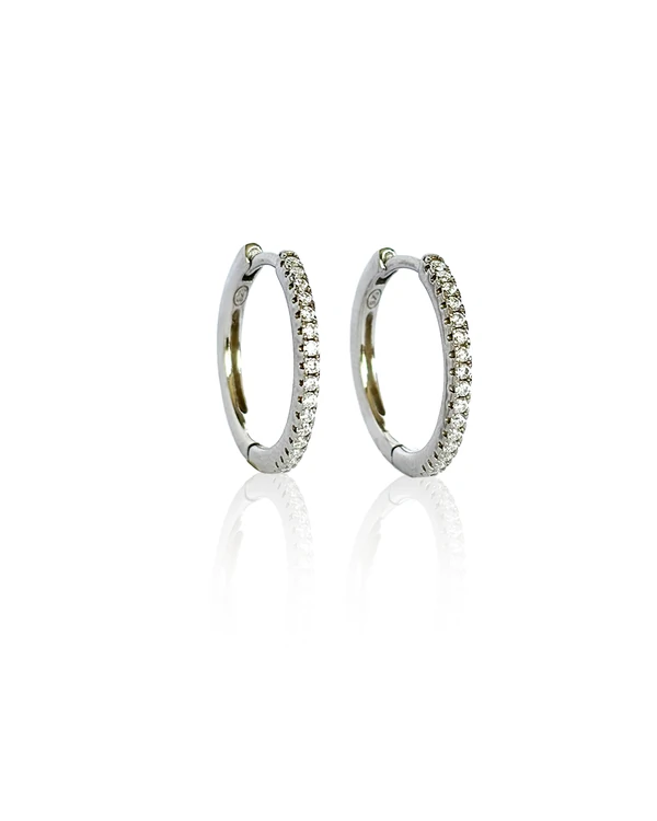 Argola micro cravação moissanites
