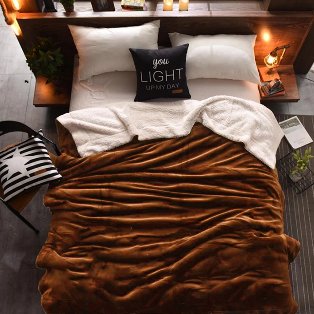 FotoCobertor Charmessy Veludo com Pele de Carneiro - 6 Opções de Cores