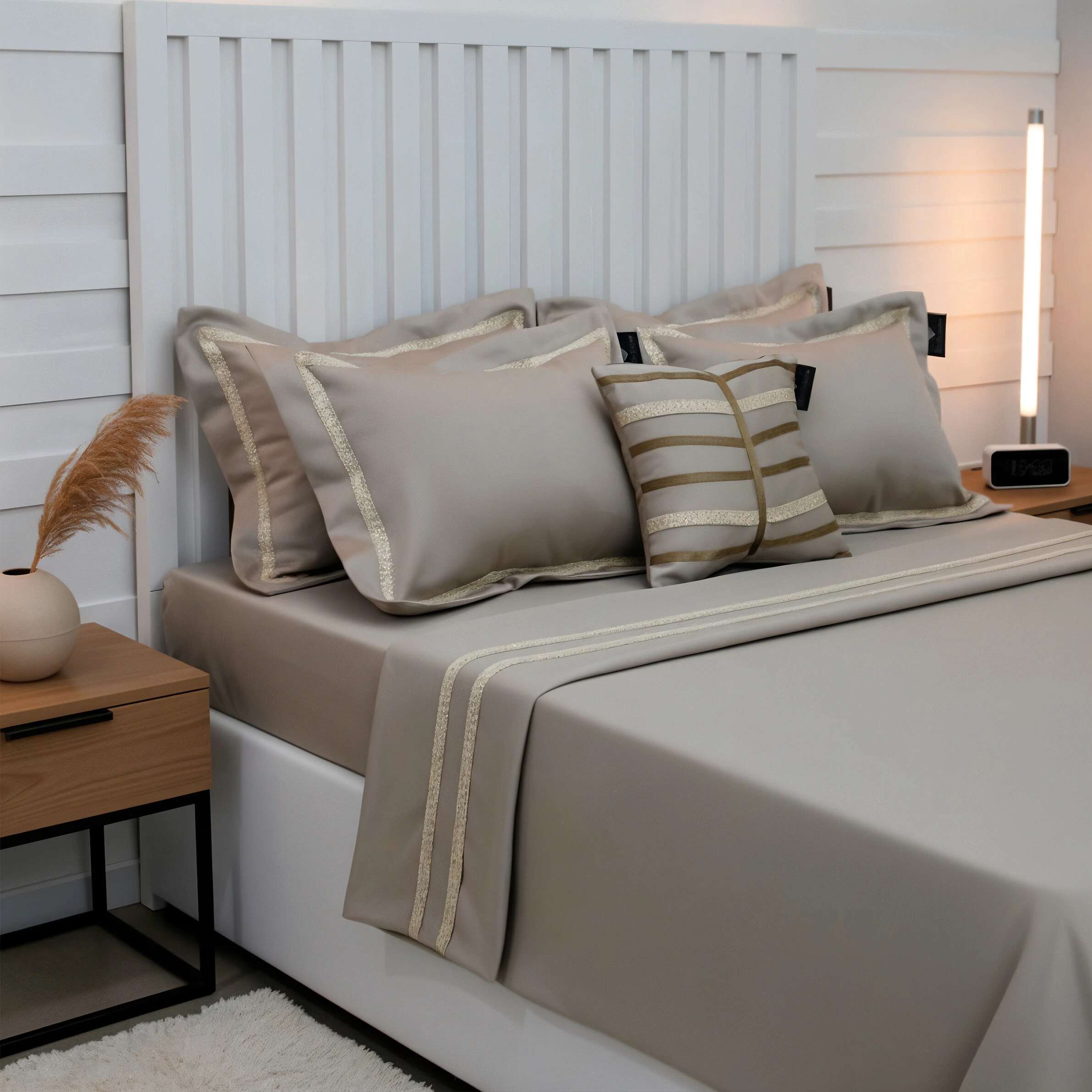 FotoKit de fronhas Champagne Algodão 400 fios 2 peças