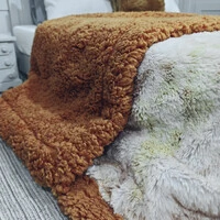 Cobertor Pelúcia com Pele de Carneiro Gabarse Terracota