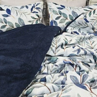 Cobertor Plush Reale Floral Marinho com duas fronhas