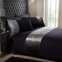 Jogo de Cama Venere Black 6 Peças Gabardine com Veludo