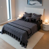 Jogo de cama Le Unique Crochê Lã de Algodão Egípcio com percal 600 fios 15 Peças