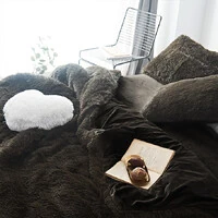 Edredom Opulence Pelúcia Preto com 2 fronhas