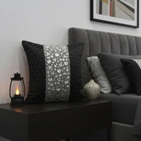 Almofada Cetim Crystale Black