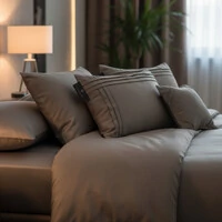 Jogo de 2 Fronhas Plissée Algodão 200 fios mais 1 Almofada