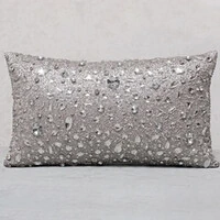 Almofada Baguete Cetim Crystale Prata