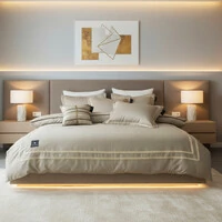 Jogo de lençol Champagne Algodão 400 fios 4 peças