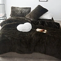 Edredom Opulence Pelúcia Preto com 2 fronhas