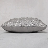 Almofada Baguete Cetim Crystale Prata