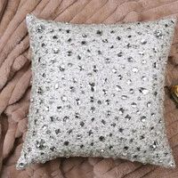 Almofada Cetim Crystale Prata