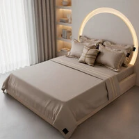 Jogo de lençol Champagne Algodão 400 fios 4 peças