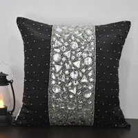 Almofada Cetim Crystale Black