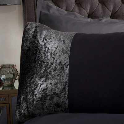 Foto Jogo de 2 Fronhas Venere Black Gabardine com Veludo