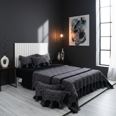 FotoJogo de cama Le Unique Crochê Lã de Algodão Egípcio com percal 600 fios 15 Peças