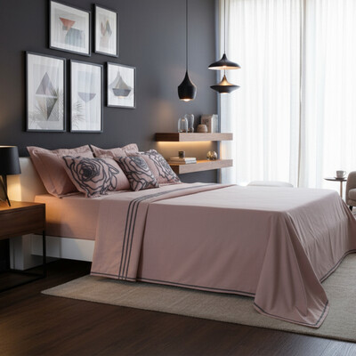 Foto Jogo de Lençol Roses Algodão 200 fios 4 Peças