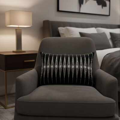 FotoAlmofada Baguete Cetim Crystale Black