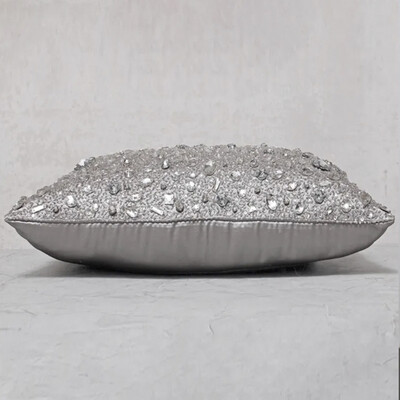 FotoAlmofada Baguete Cetim Crystale Prata