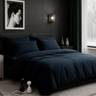 Foto Jogo de Cama Iris Black Algodão 200 fios 7 peças