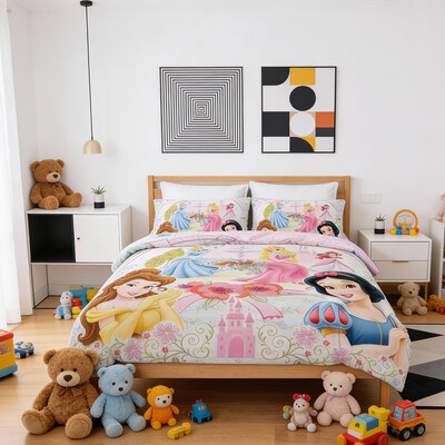 Foto Jogo de Cama Princesas 4 peças PercalFlex