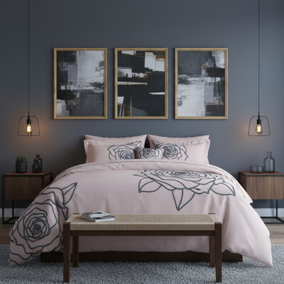 FotoJogo de Cama Roses Algodão 200 fios 8 Peças