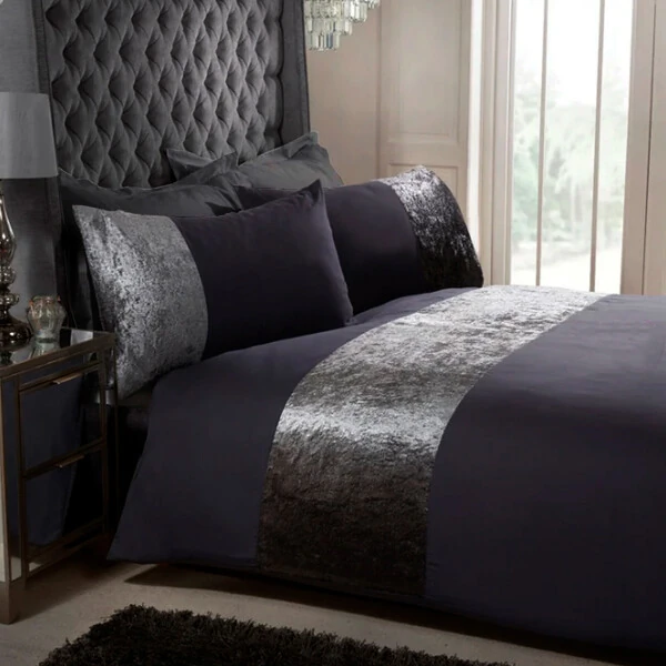 Jogo de 2 Fronhas Venere Black Gabardine com Veludo