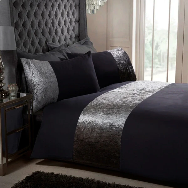 Jogo de Cama Venere Black 6 Peças Gabardine com Veludo