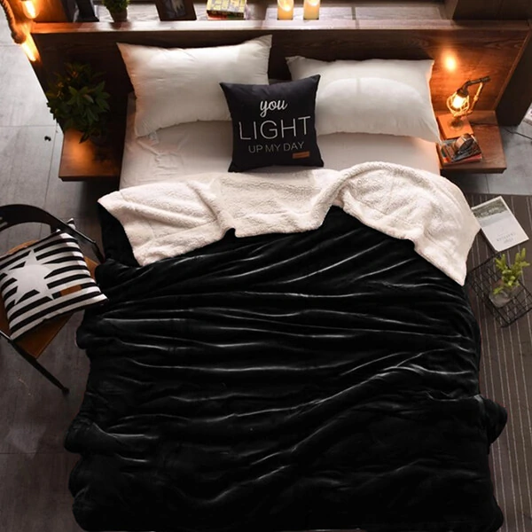 Cobertor Charmessy Veludo com Pele de Carneiro - 6 Opções de Cores