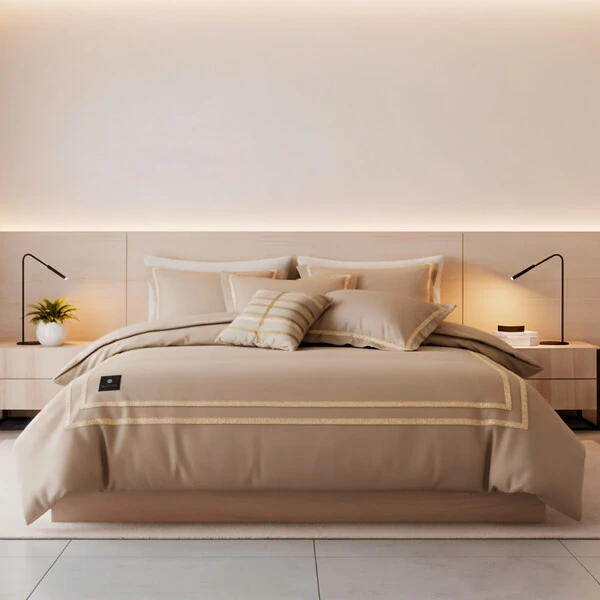 Edredom Champagne Algodão 400 fios