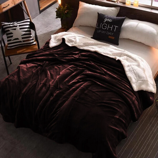 Cobertor Charmessy Veludo com Pele de Carneiro - 6 Opções de Cores