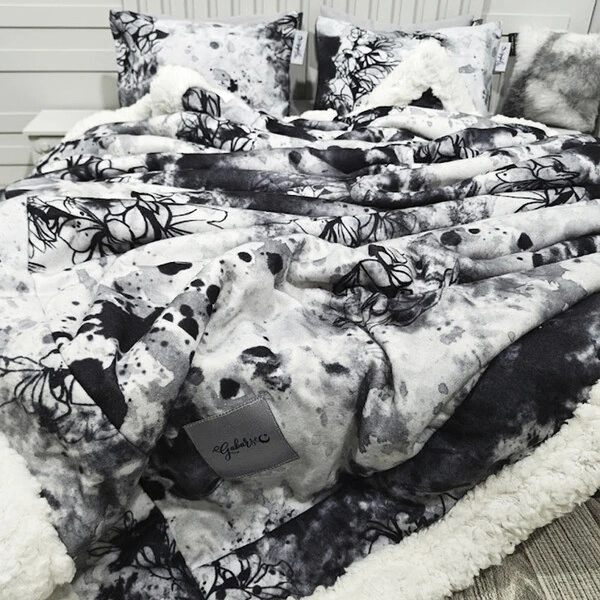 Cobertor Soft Reale Foral Abstrato com 2 Fronhas