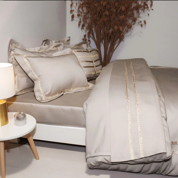 Edredom Champagne Algodão 400 fios