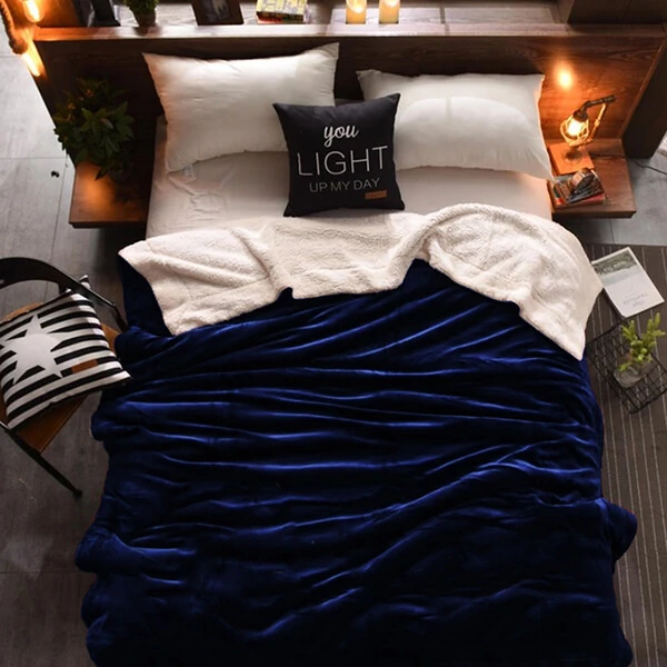 Cobertor Charmessy Veludo com Pele de Carneiro - 6 Opções de Cores