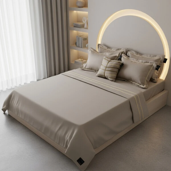 Jogo de Cama Champagne Algodão 400 fios 8 peças