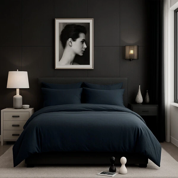 Jogo de Cama Iris Black Algodão 200 fios 7 peças