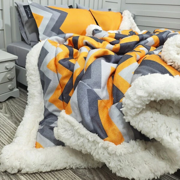 Cobertor Soft Reale Chevron Com Duas Fronhas