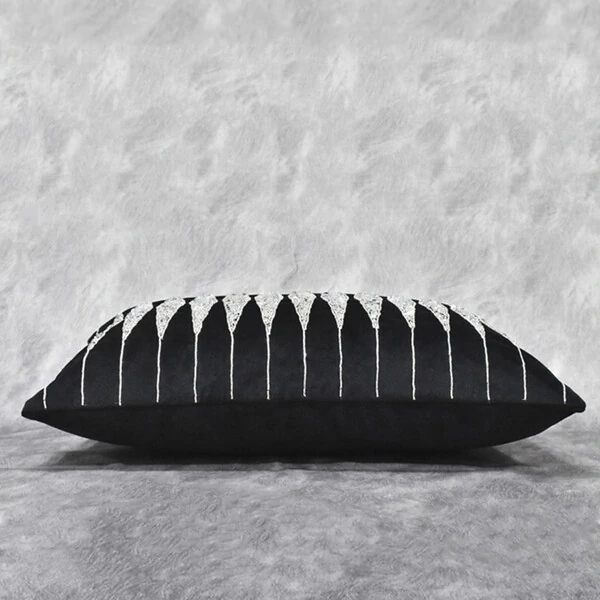 Almofada Baguete Cetim Crystale Black