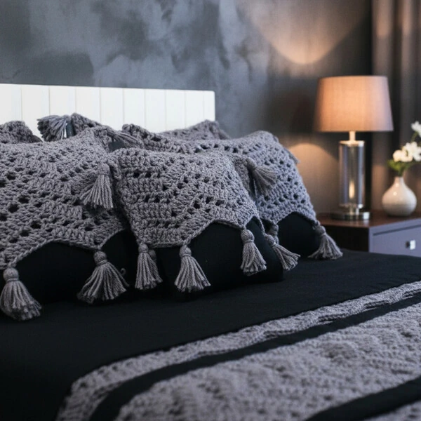 Jogo de cama Le Unique Crochê Lã de Algodão Egípcio com percal 600 fios 15 Peças