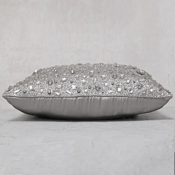 Almofada Baguete Cetim Crystale Prata