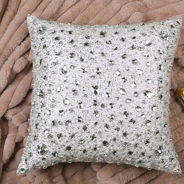 Almofada Cetim Crystale Prata