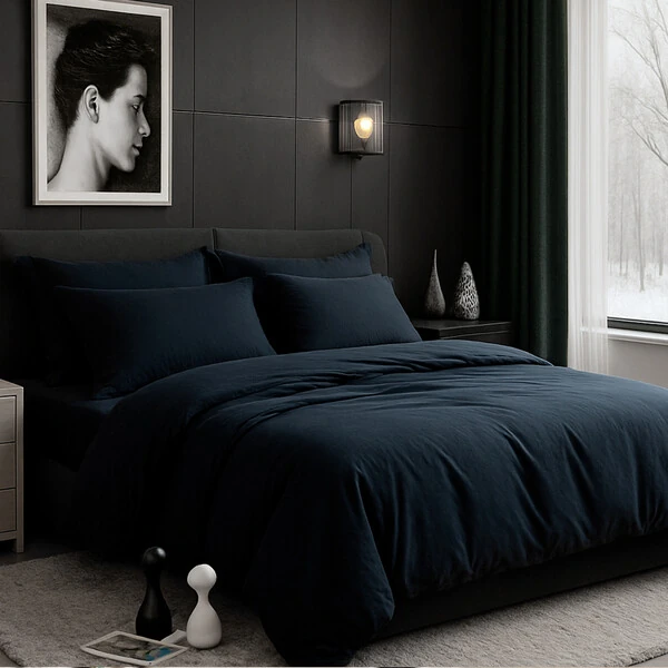 Jogo de Cama Iris Black Algodão 200 fios 7 peças