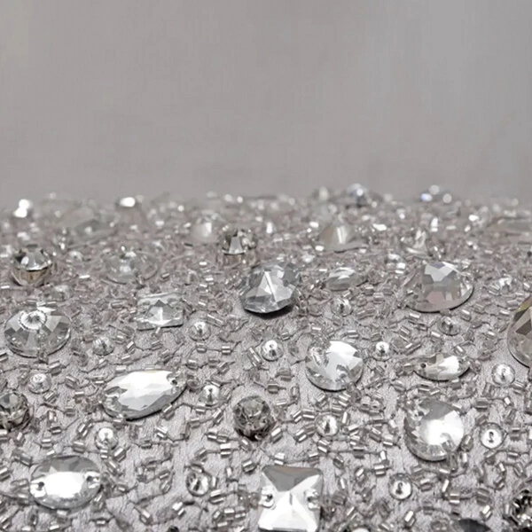 Almofada Baguete Cetim Crystale Prata