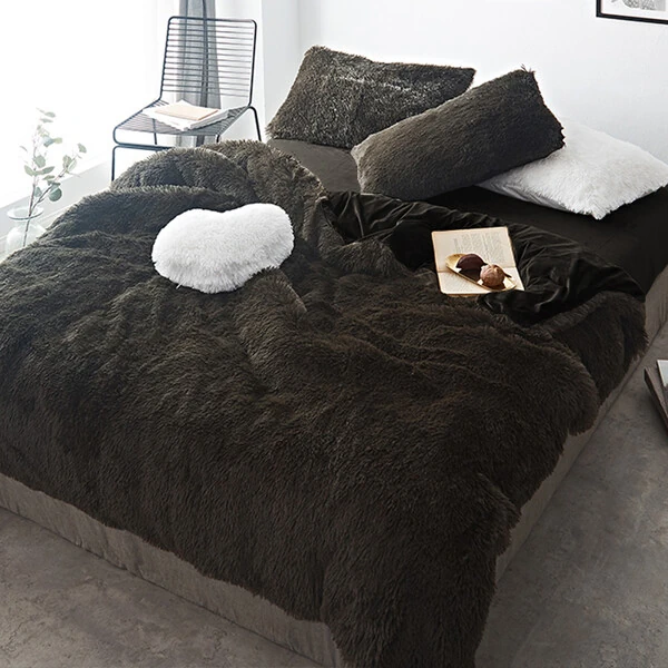 Edredom Opulence Pelúcia Preto com 2 fronhas