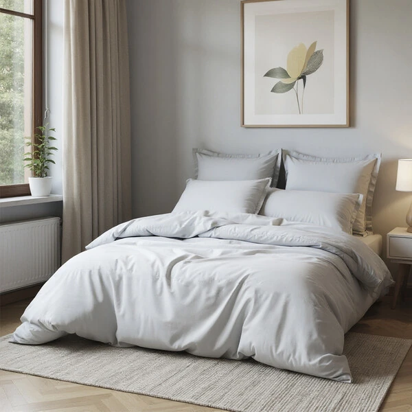 Jogo de Cama L'Essentiel microfibra total branco leve 7 peças