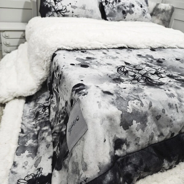 Cobertor Soft Reale Foral Abstrato com 2 Fronhas