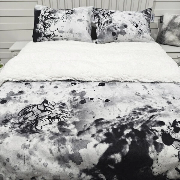 Cobertor Soft Reale Foral Abstrato com 2 Fronhas