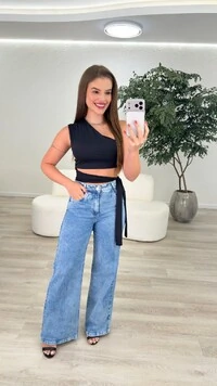 Calça Jeans Wide Leg