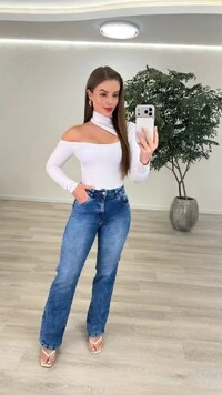 Calça Jeans Wide Leg