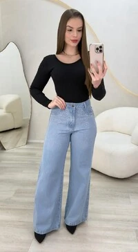 Calça Jeans Wide Leg